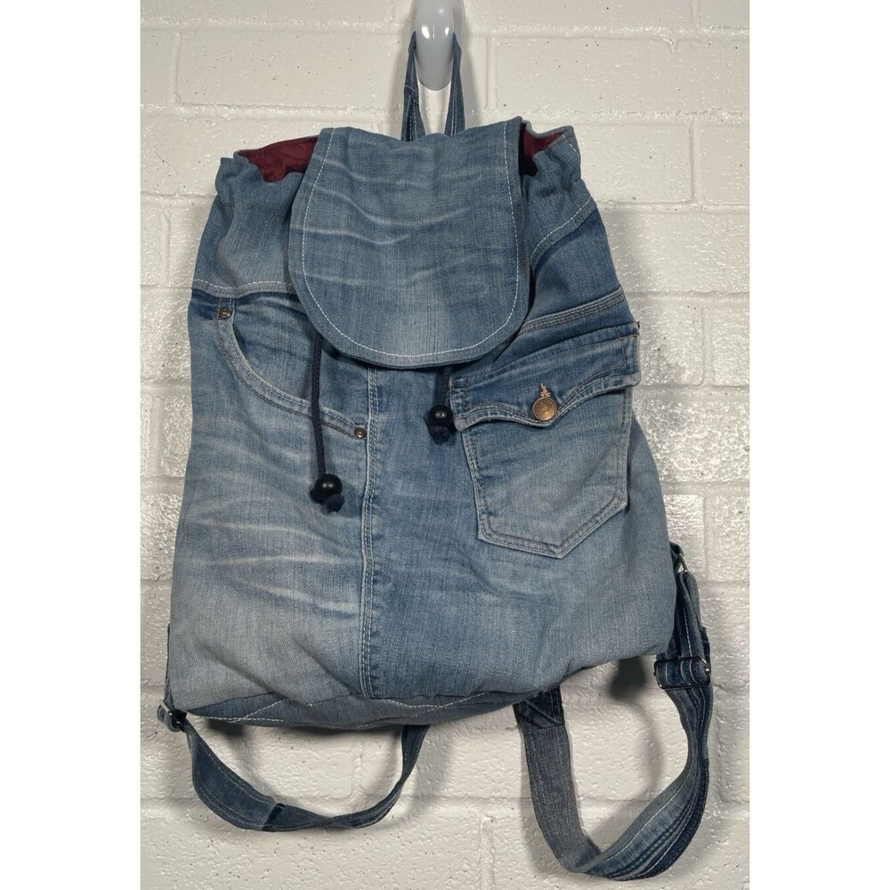 SISLEY DENIM Bag Handbag BLUE TRIM Medium backpack SUMMER